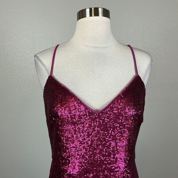 Donna Karan Sequined Sleeveless Midi Sheath Colorful Pink Size 8 Sleeveless - Picture 7 of 14